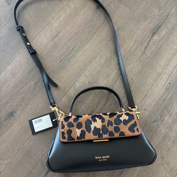 kate spade Handbags - Kate Spade Black and Brown Leopard Crossbody Bag